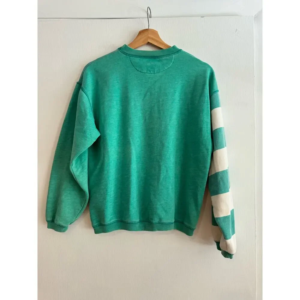 Vintage Green and White Striped Sweatshirt - Picture 2 of 10